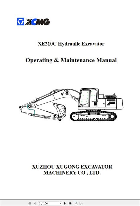 china xcmg 210 excavator|xcmg parts manual.